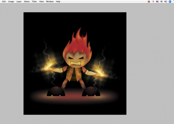 Creation of angry mascot fire: Step 50